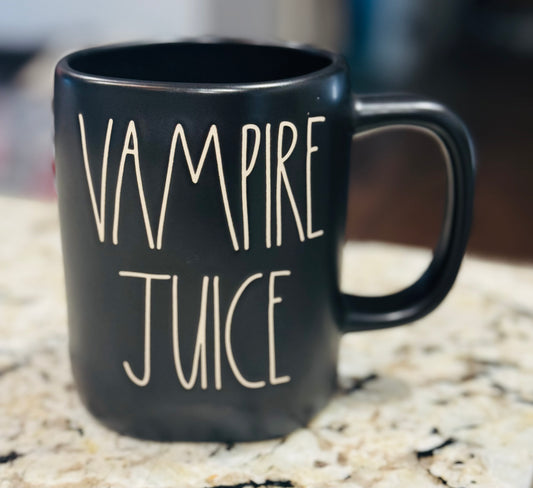 New Rae Dunn black ceramic pumpkin coffee mug VAMPIRE JUICE