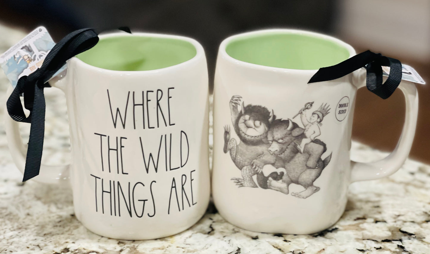 New Rae Dunn white ceramic coffee mug WHERE THE WILD THINGS ARE