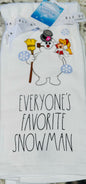 New Rae Dunn x Frosty the Snowman Christmas 2-piece kitchen dish towel EVERYONE’S FAVORITE SNOWMAN