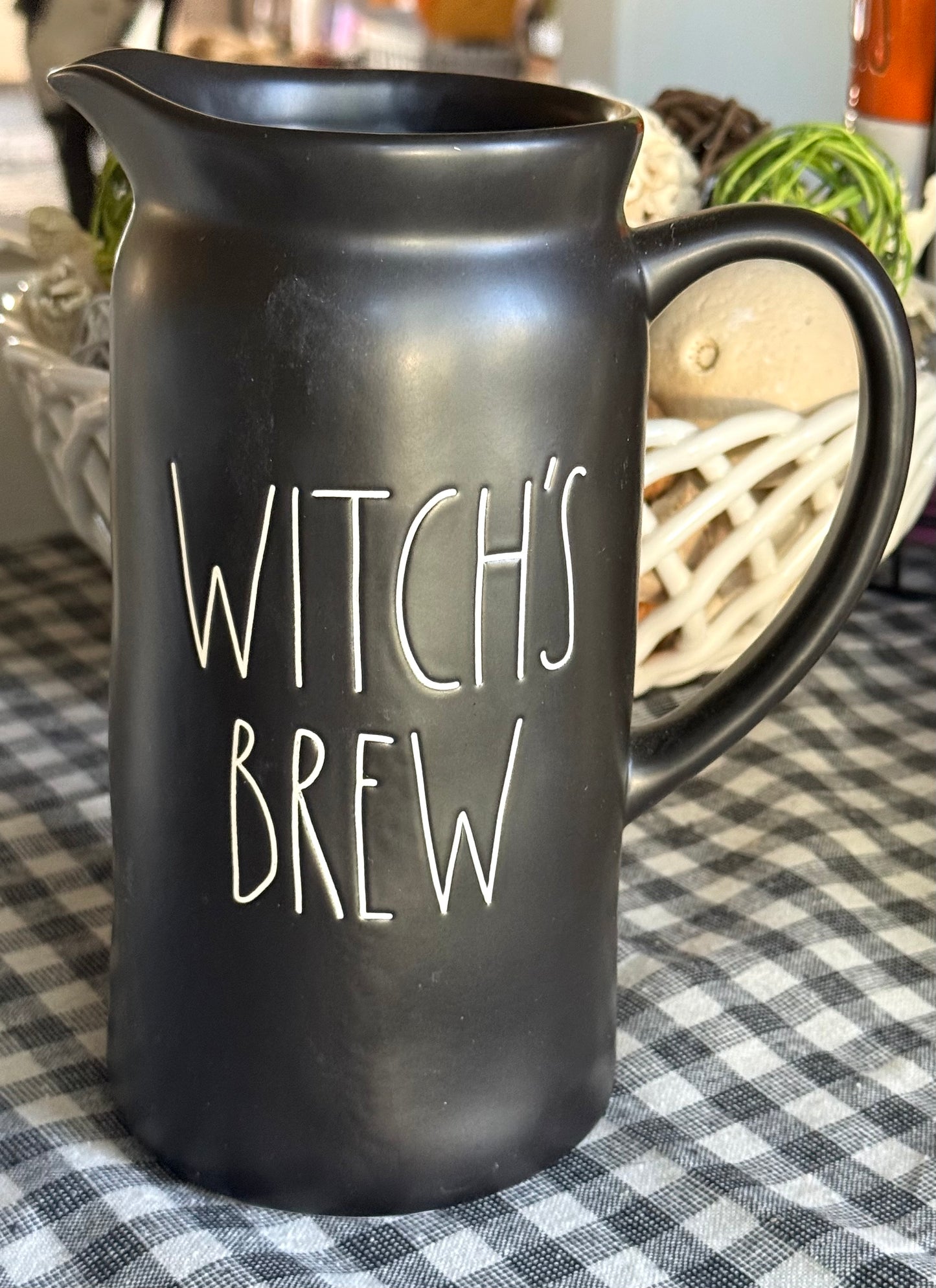 New Rae Dunn matte black WITCH’S BREW Halloween decor pitcher