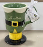 New Rae Dunn green tall ELF MOVIE ceramic Christmas decor mug ELF CULTURE