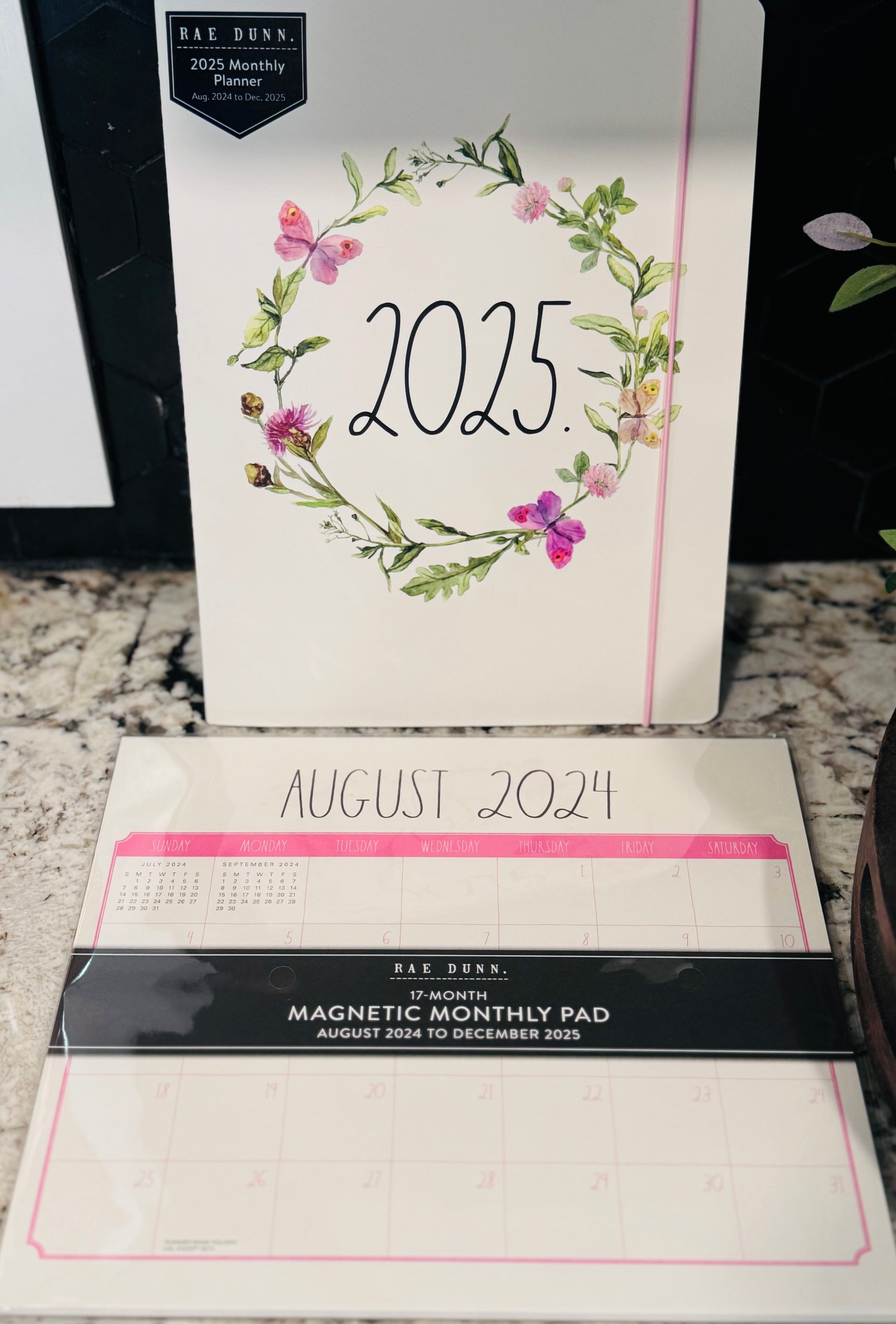 New Rae Dunn 20242025 pink weekly calendar & 2025 floral pla