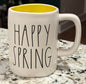 New Rae Dunn white ceramic coffee mug HAPPY SPRING