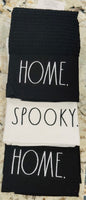 New Rae Dunn Halloween 3-piece kitchen dish towel set HOME SPOOKY HOME