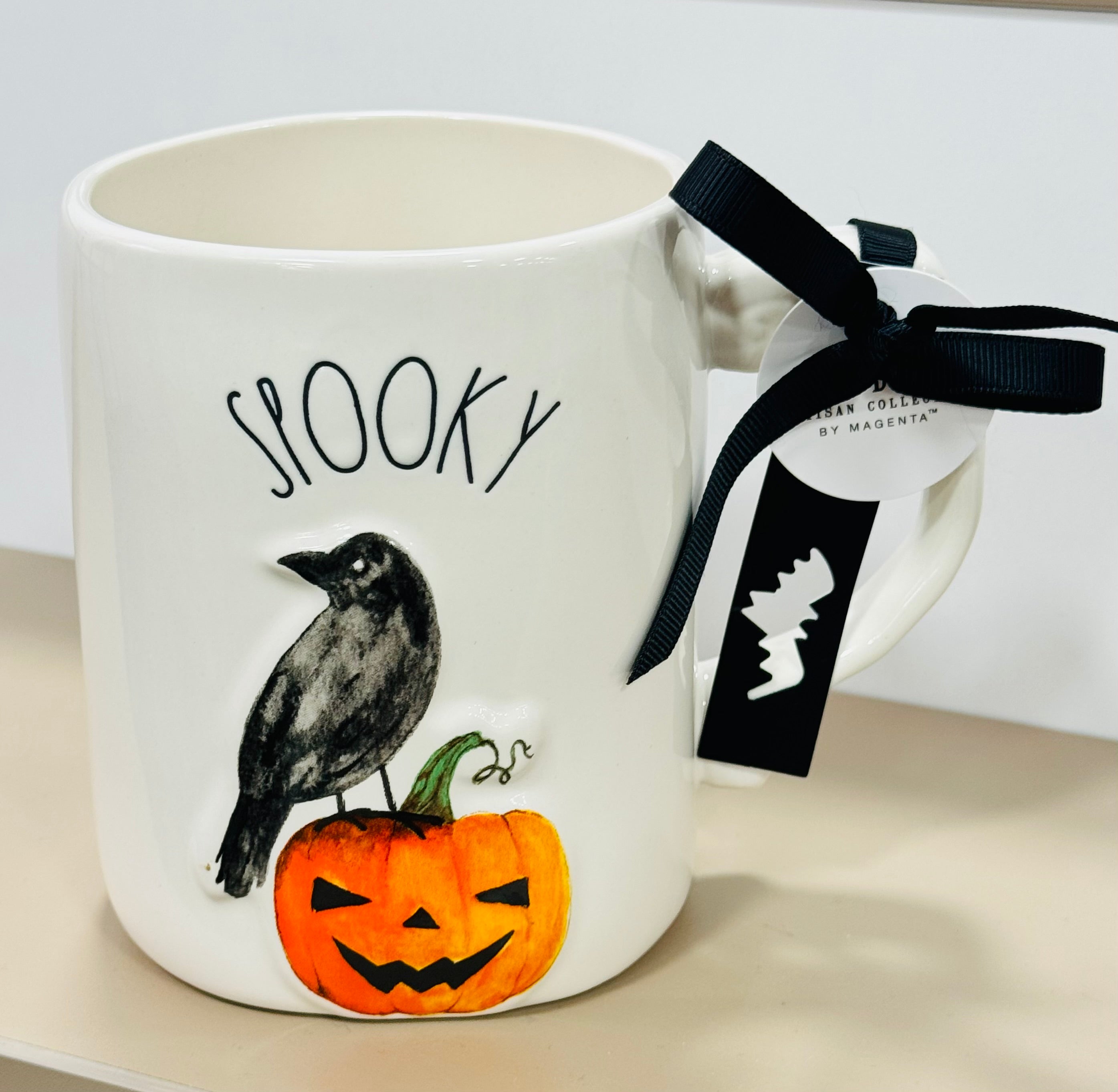 RAE DUNN SPOOKY HALLOWEEN CAT COFFEE HTF top