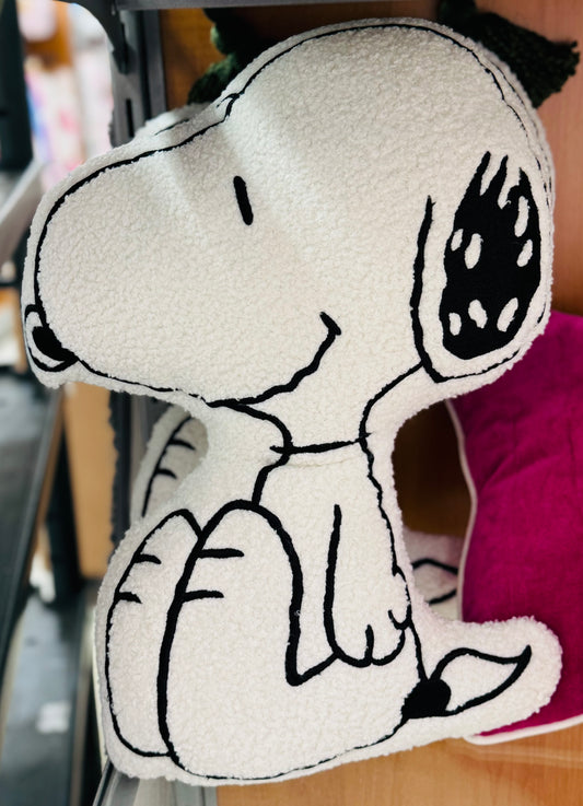 New Peanuts white Snoopy dog shaped throw pillow decor