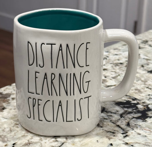 New Rae Dunn white ceramic coffee mug DISTANCE LEARNING SPECIALIST