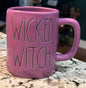 New Rae Dunn purple ceramic coffee mug Halloween decor WICKED WITCH