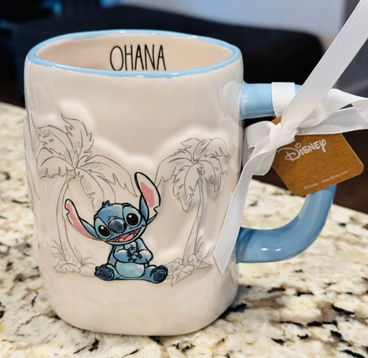 New Rae Dunn x Disney’s Lilo and Stitch ceramic coffee mug OHANA