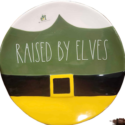 New Rae Dunn x ELF ceramic 10” plate RAISED BY ELVES