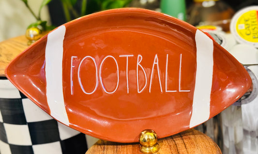 New Rae Dunn ceramic FOOTBALL appetizer plate