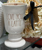 New release Rae Dunn ceramic LOVE YOU A LATTE tall mug
