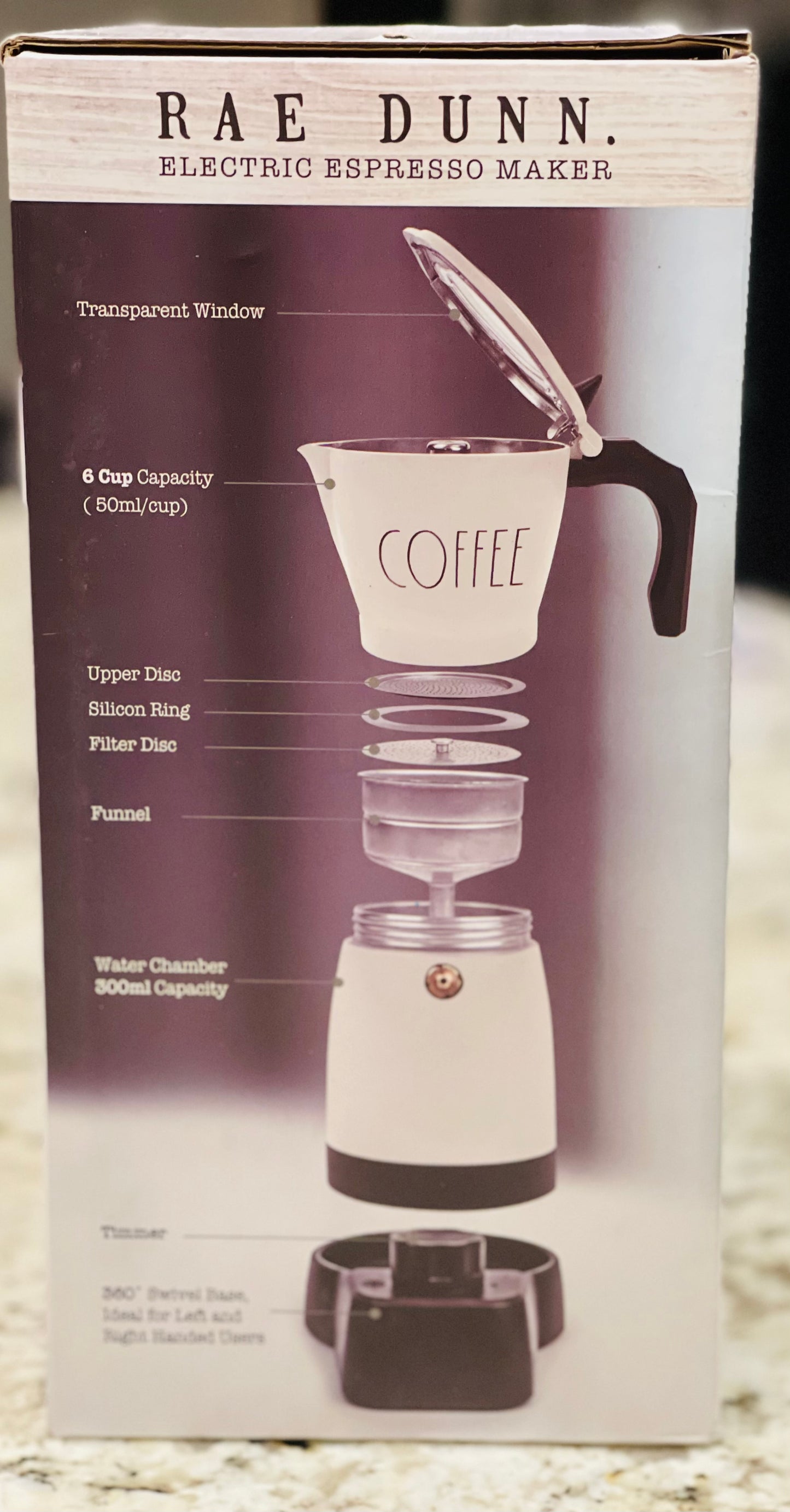 New Rae Dunn white Electric Espresso maker 6-cup capacity