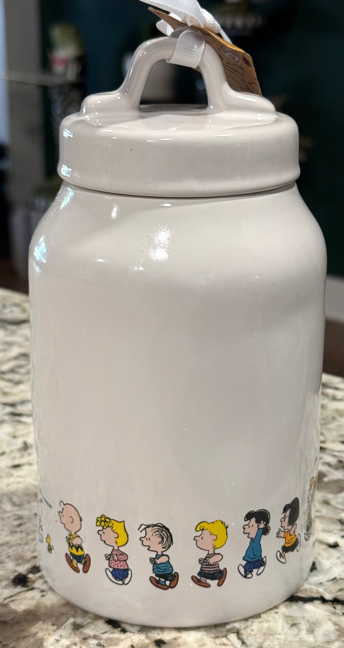New Rae Dunn X PEANUTS Snoopy Charlie Brown white 8” ceramic canister