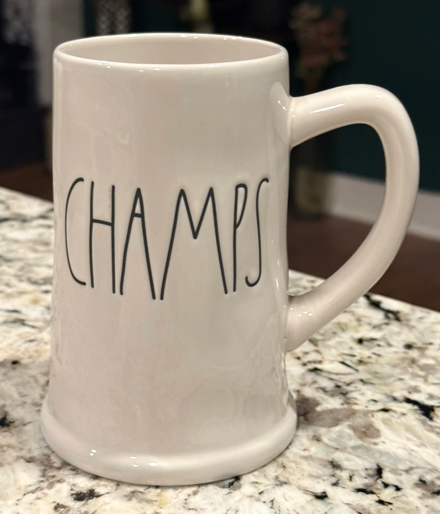 New Rae Dunn white ceramic bear stein CHAMPS