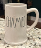 New Rae Dunn white ceramic bear stein CHAMPS