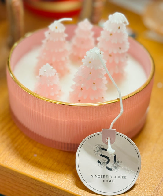 New pink Christmas Tree viral candle