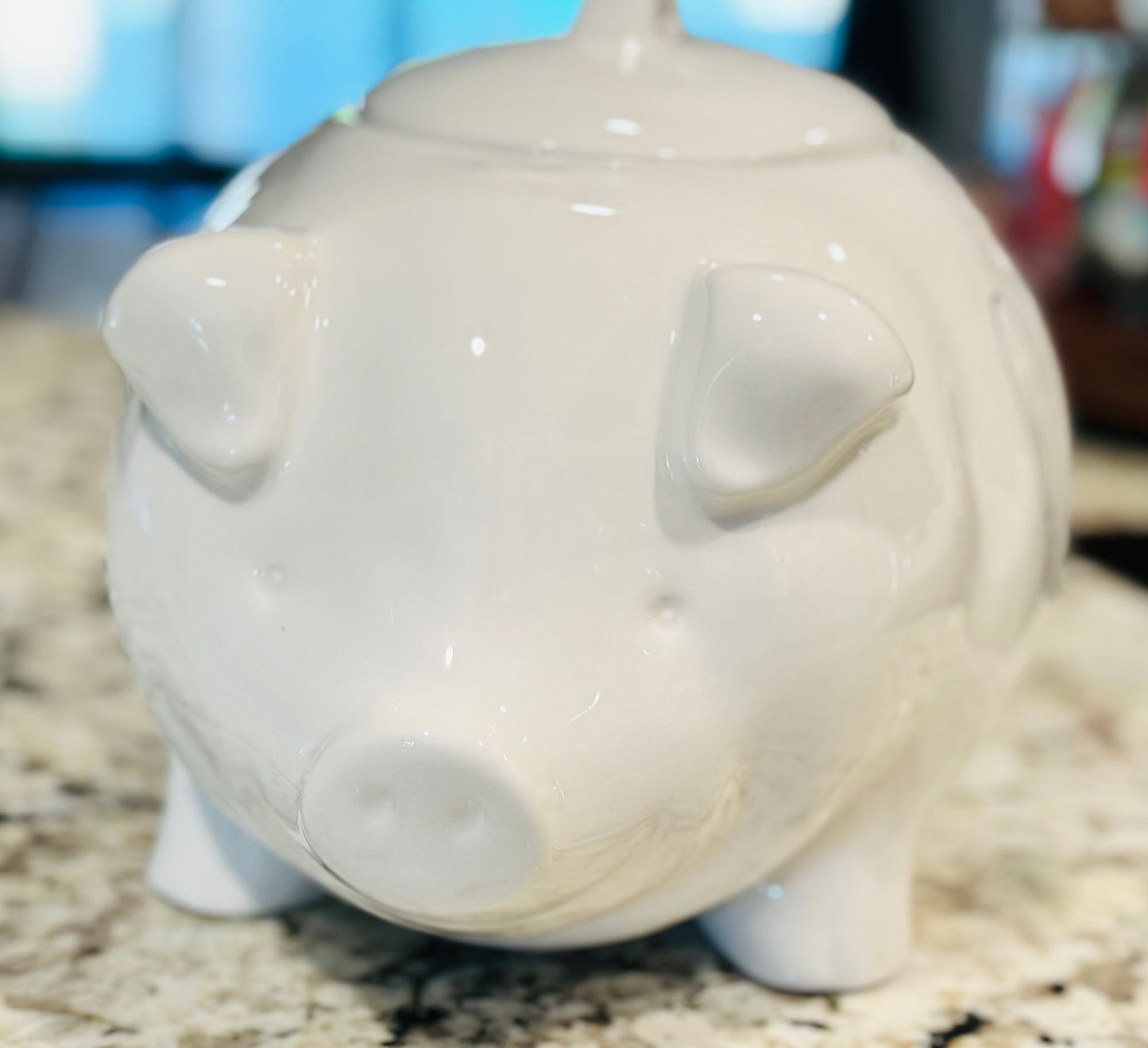 New Rae Dunn white ceramic extra large pig cookie jar OINK 14x9x9