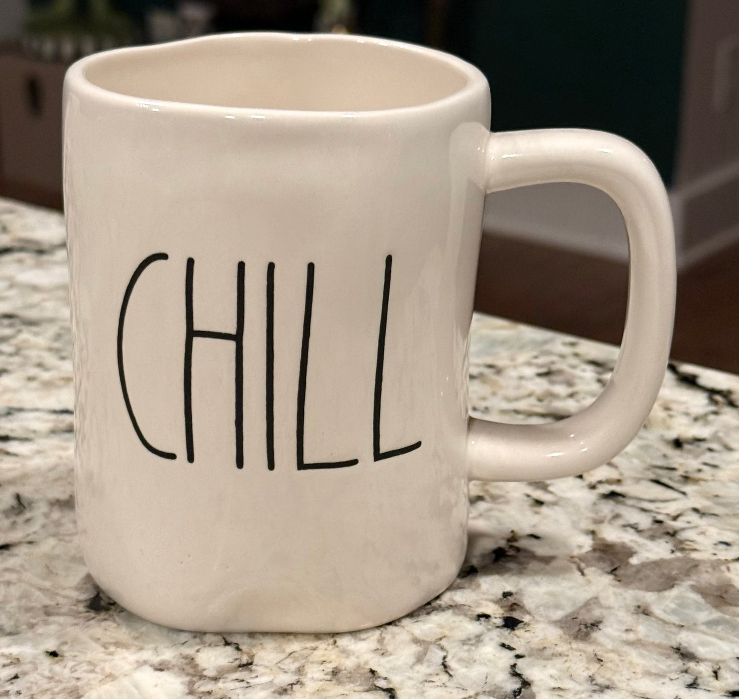 New Rae Dunn white  ceramic coffee mug CHILL