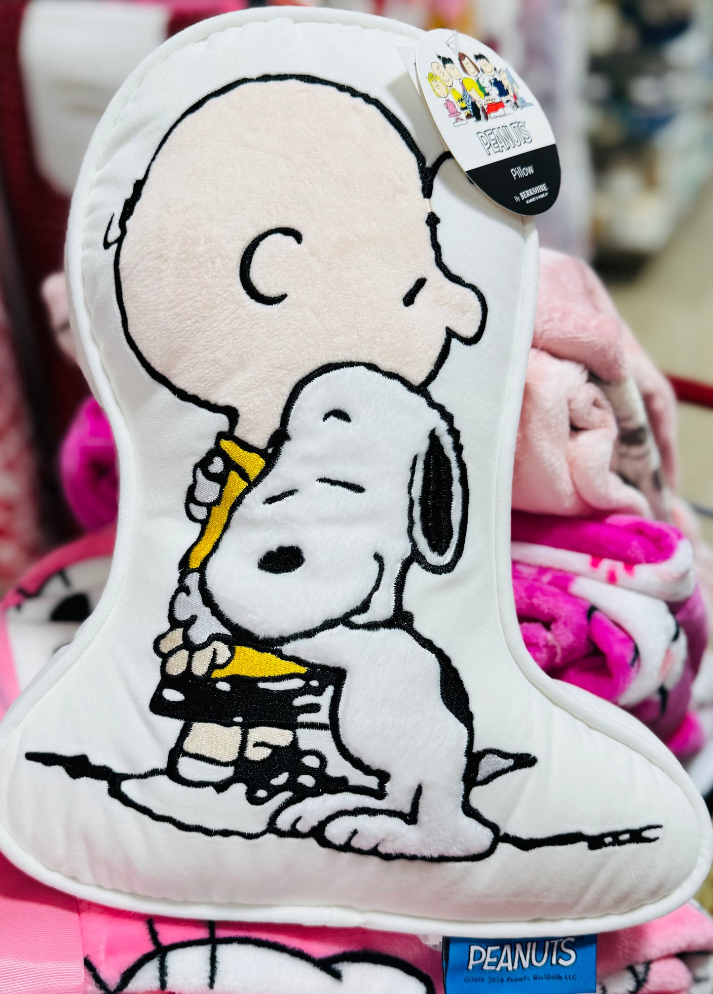 New Peanuts Charlie Brown & Snoopy hugging pillow