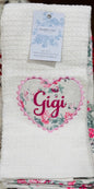 New Shabby Chic organic 2-piece kitchen dish towel set GIGI