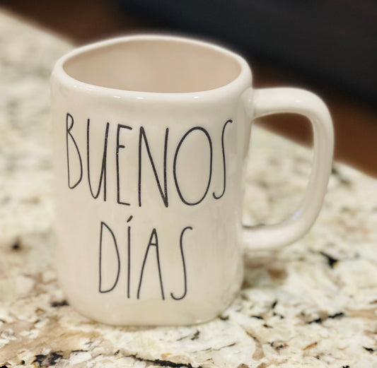 New Rae Dunn ceramic coffee mug-BUENOS DIAS