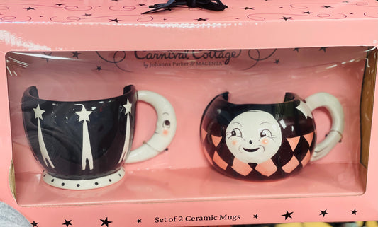 New Joanna Parker ceramic Luna 2-piece coffee mug gift set
