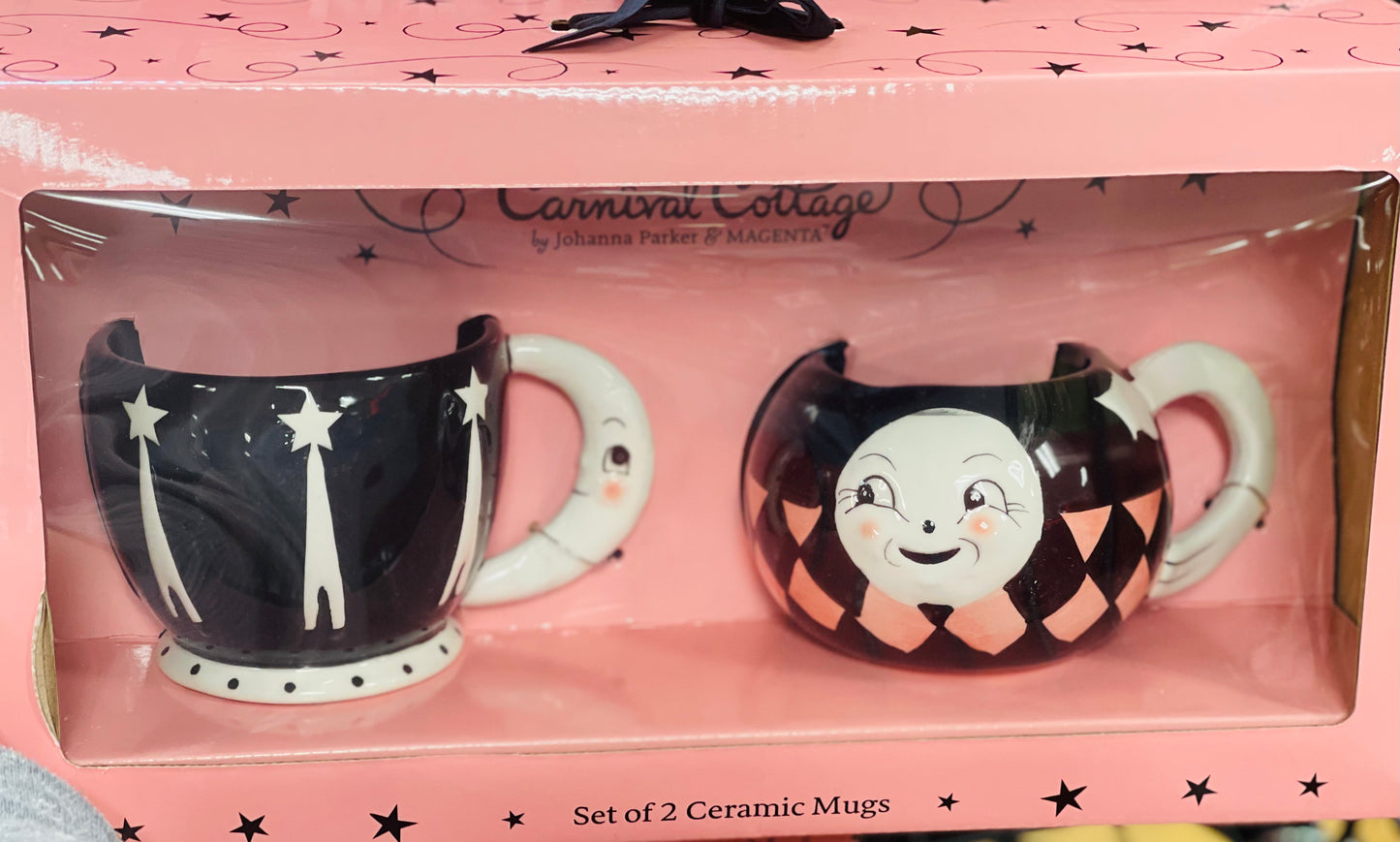 New Joanna Parker ceramic Luna 2-piece coffee mug gift set