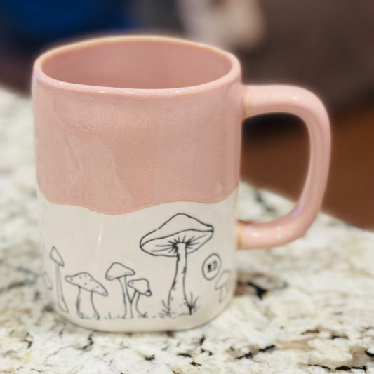 New Release Rae Dunn ceramic mushroom print coffee mug