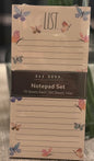 New Rae Dunn 2-pack stationary notepad set NOTES/TO-DO butterfly print