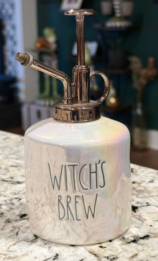 New Rae Dunn white iridescent ceramic plant mister WITCH’S BREW