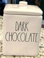 New Rae Dunn ceramic square 6.5” storage canister DARK CHOCOLATE
