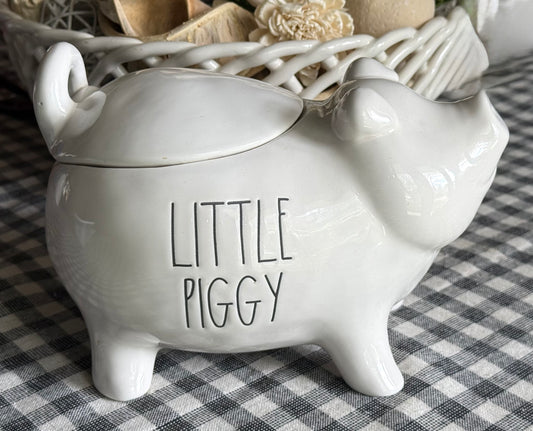 New Rae Dunn white ceramic Farmline decor LITTLE PIGGY