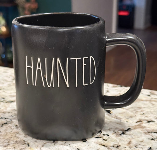 New Rae Dunn black ceramic Halloween coffee mug decor HAUNTED