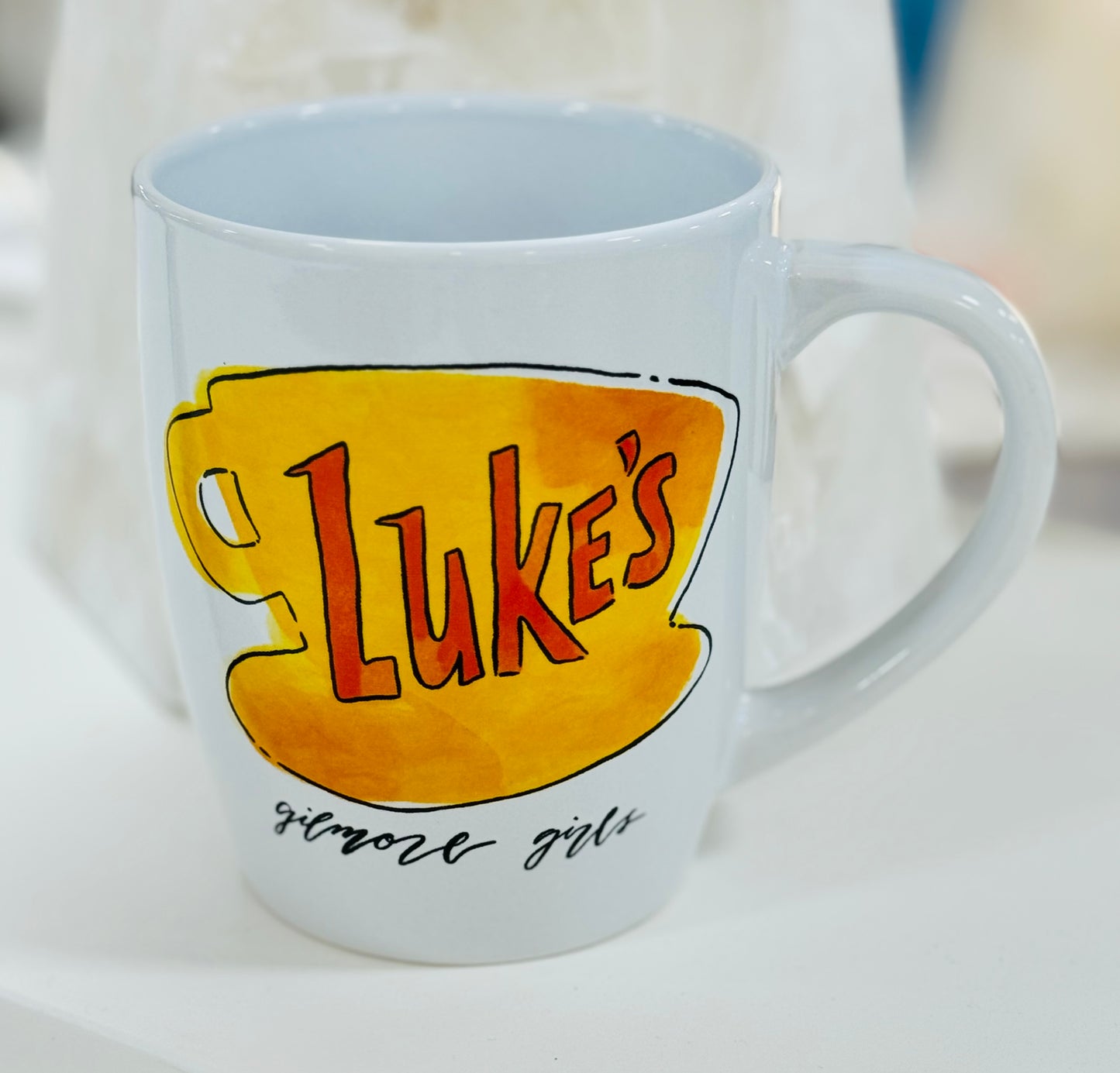 New white ceramic Gilmore Girls Luke’s coffee mug