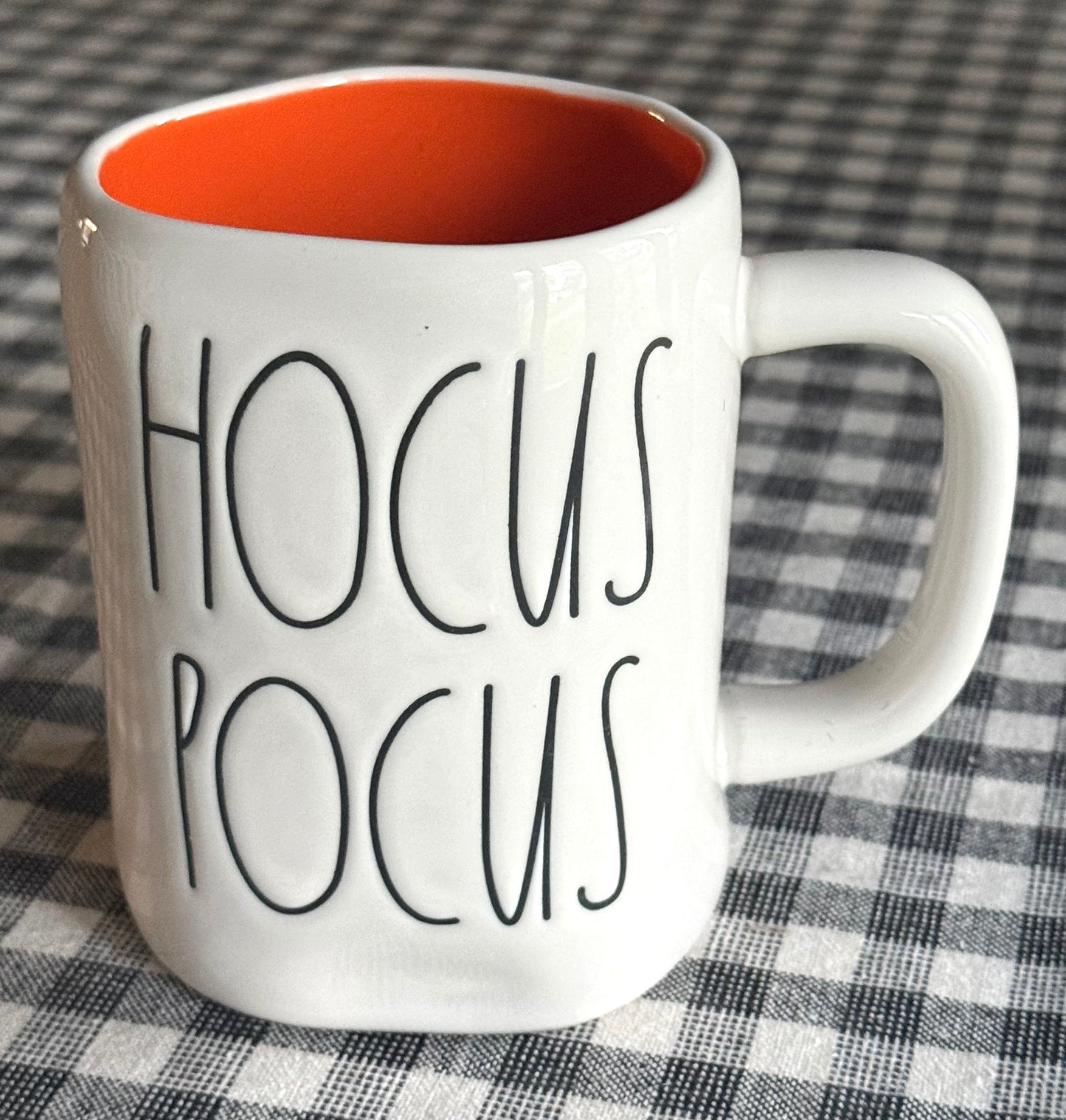 New Rae Dunn white ceramic Halloween coffee mug HOCUS POCUS