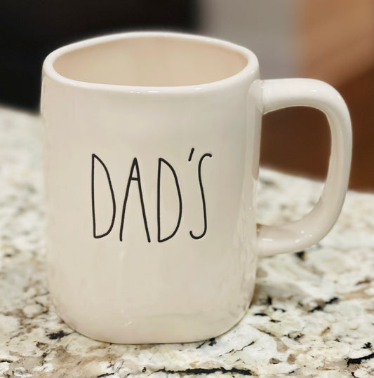 New Rae Dunn white ceramic coffee mug DAD’S