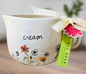 New Rae Dunn ceramic floral CREAM pitcher
