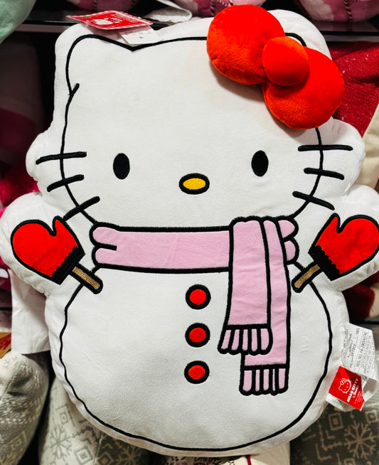 New Hello Kitty white Christmas snow kitty large pillow 18x21