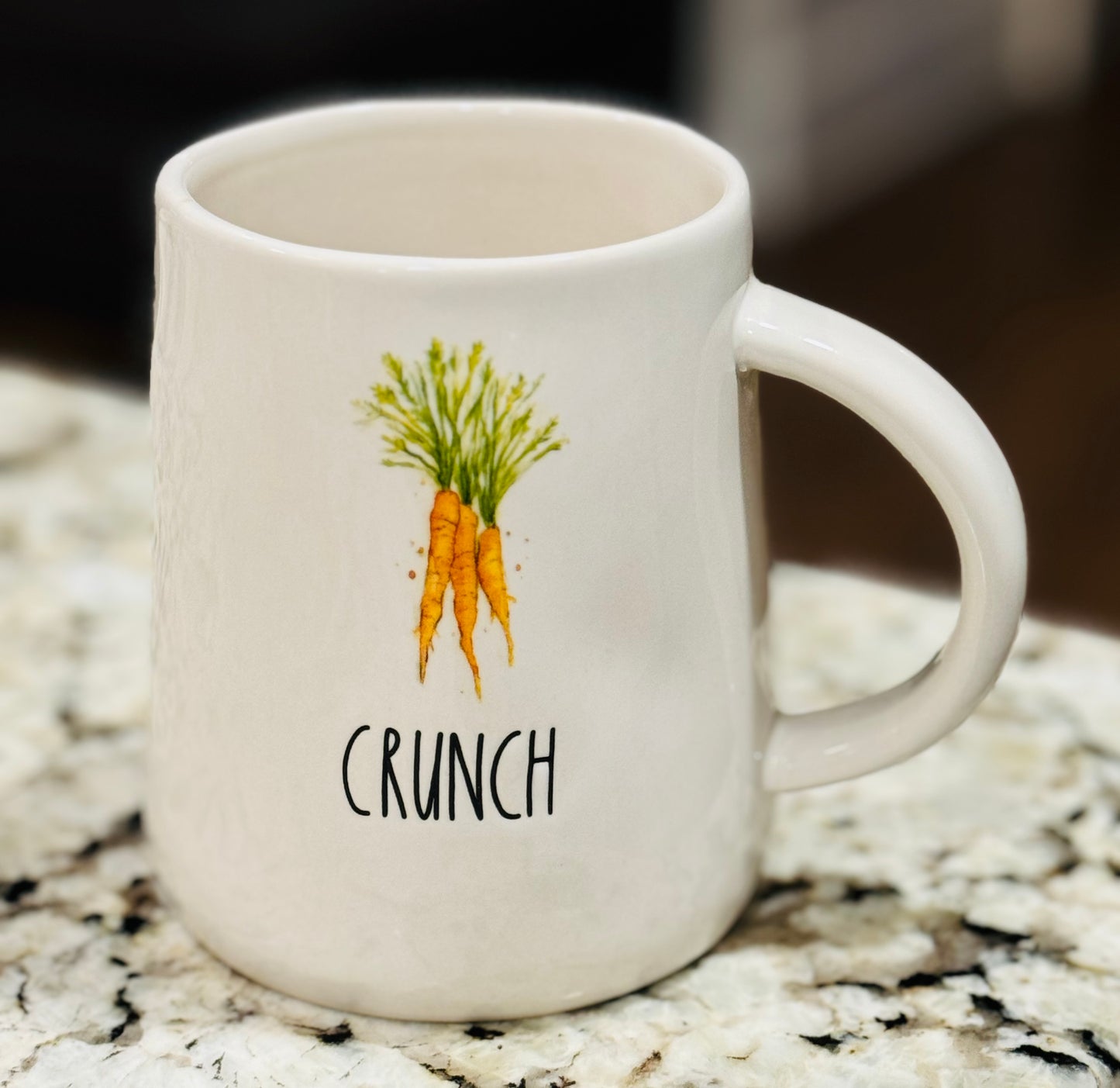 New Rae Dunn white ceramic carrot mug CRUNCH