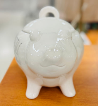 New Rae Dunn white ceramic LITTLE PIGGY 🐷 farmhouse decor