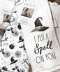 New Rae Dunn Halloween kitchen dish towel set I PUT A SPELL ON YOU (3)