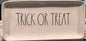 New Rae Dunn white ceramic 10x5 TRICK OR TREAT Halloween decor serving platter