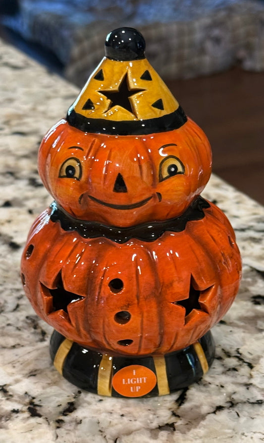 New Joanna Parker ceramic 3” light up vintage Halloween decor