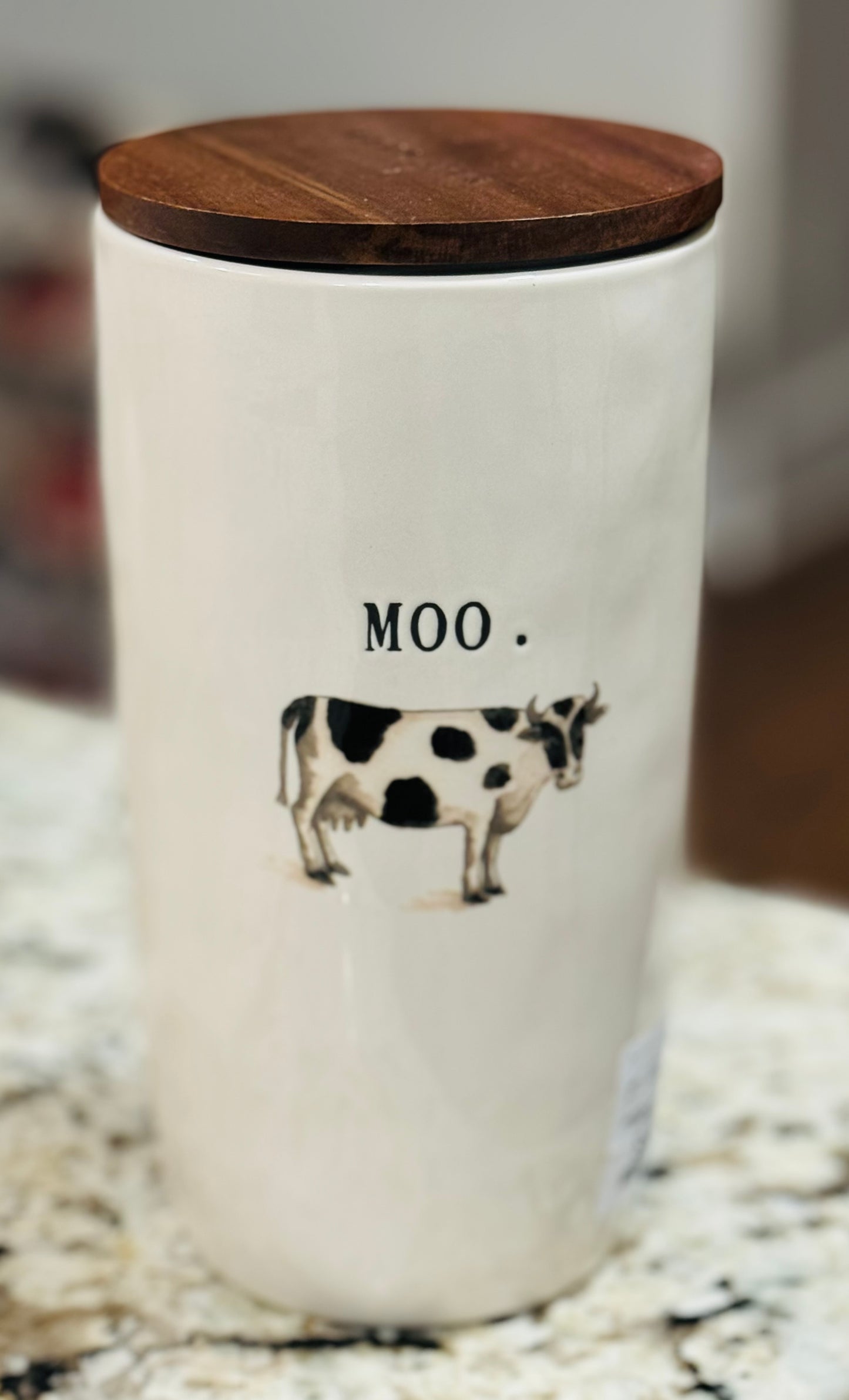 New Rae Dunn white ceramic Farmline MOO cow cellar