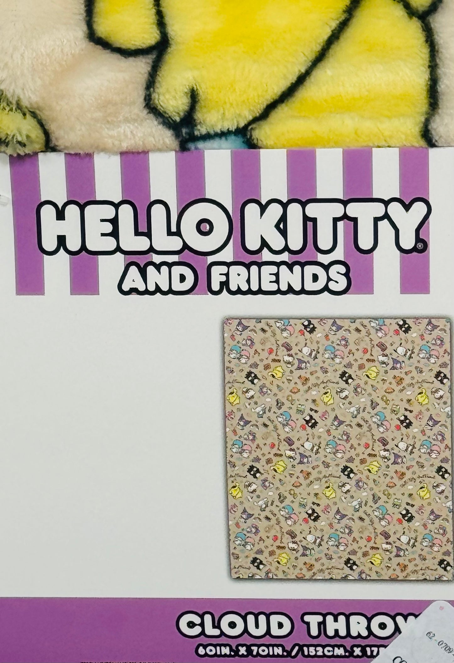 New Hello Kitty & Friends cream Cloud print throw blanket 60x70