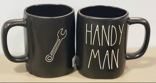 New Rae Dunn black ceramic coffee mug HANDY MAN
