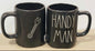 New Rae Dunn black ceramic coffee mug HANDY MAN