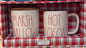 New Rae Dunn holiday gift set 5” MARSHMALLOW cellar and HOT COCOA coffee mug -red writing