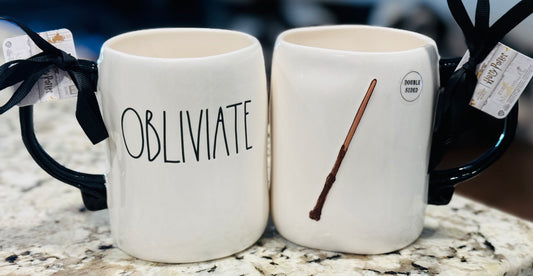 New Rae Dunn x Harry Potter ceramic coffee mug OBLIVIATE